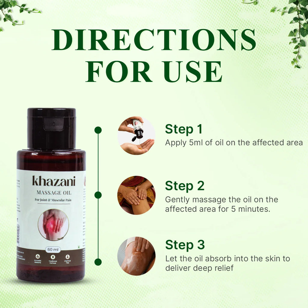 Khazani Massage Oil for Joint & Muscle Pain Relief